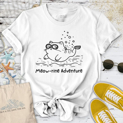 Meowrine Adventure T-Shirt - Ocean Graphic Tee - Gift for Ocean Lovers - Unisex