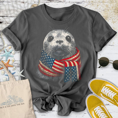 Winter Seal USA T-Shirt - Ocean Graphic Tee - Gift for Ocean Lovers - Unisex