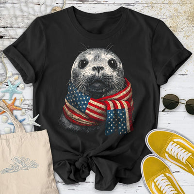 Winter Seal USA T-Shirt - Ocean Graphic Tee - Gift for Ocean Lovers - Unisex
