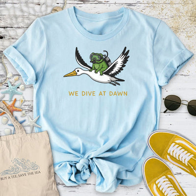 We Dive At Dawn T-Shirt - Ocean Graphic Tee - Gift for Ocean Lovers - Unisex