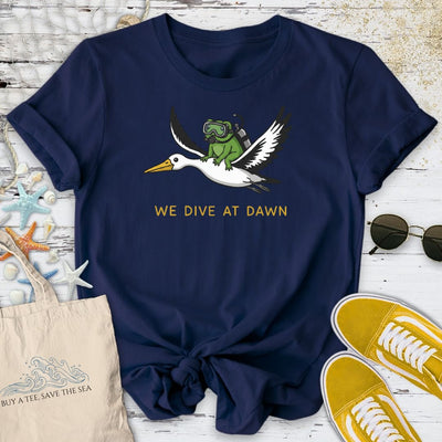 We Dive At Dawn T-Shirt - Ocean Graphic Tee - Gift for Ocean Lovers - Unisex