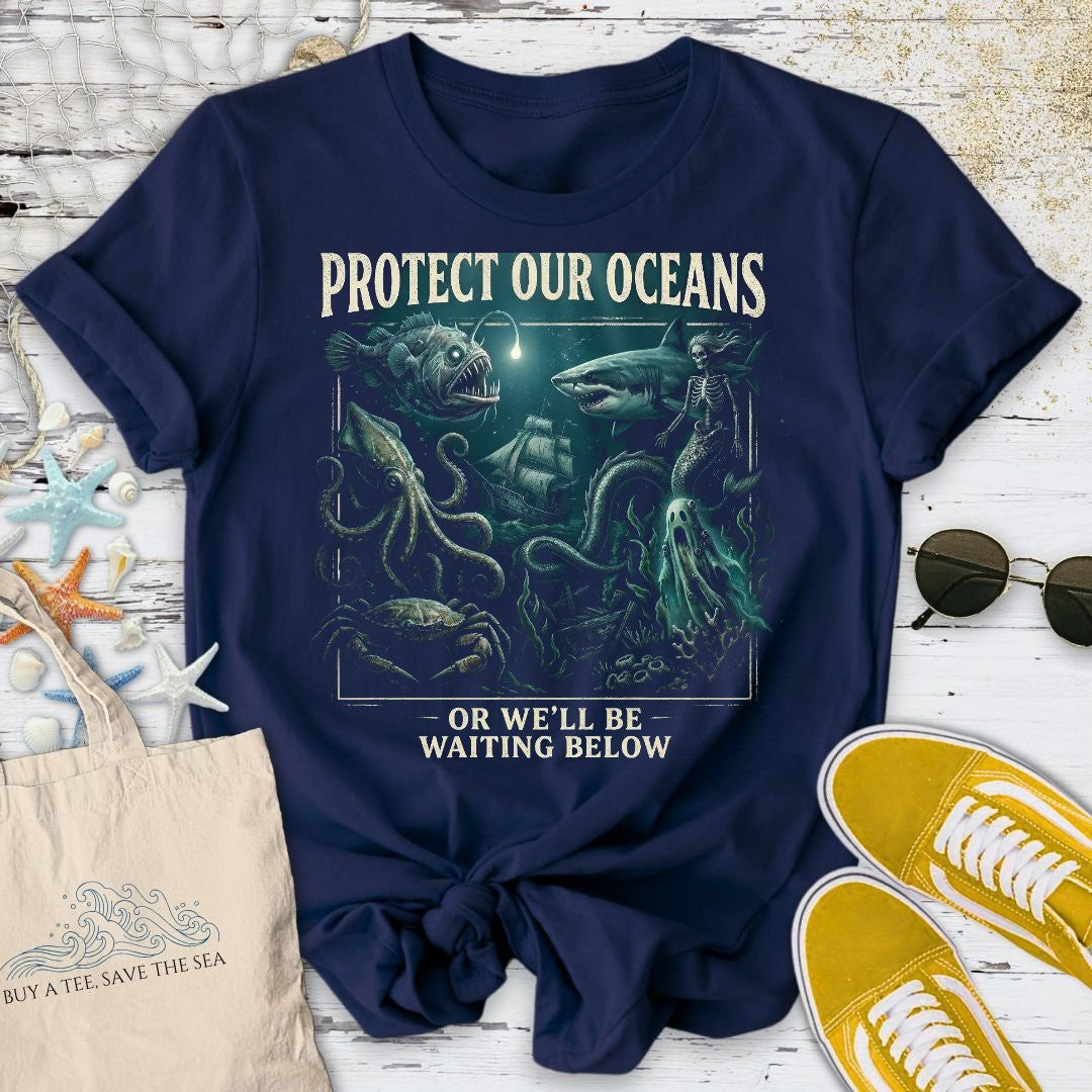 Protect Our Oceans, Or T-Shirt - Ocean Graphic Tee - Gift for Ocean Lovers - Unisex