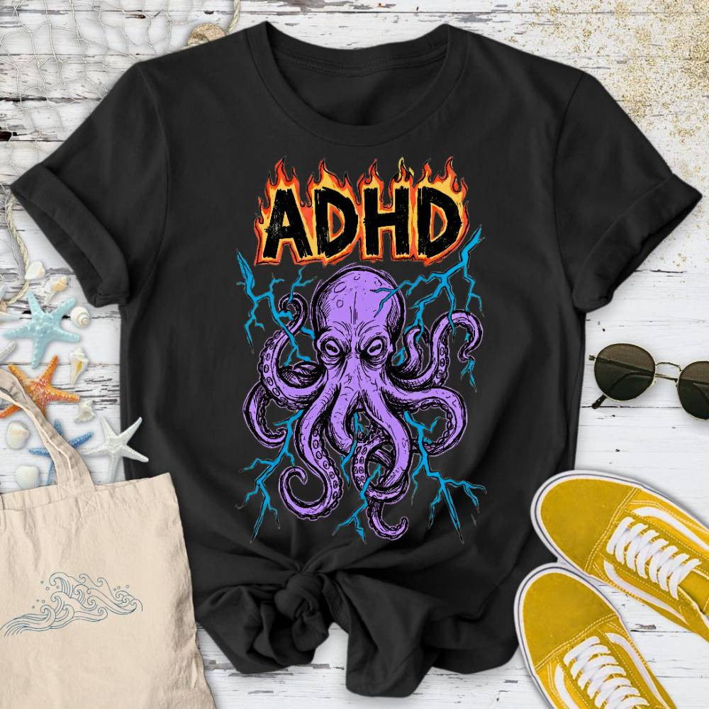 ADHD Octopus T-Shirt - Ocean Graphic Tee - Gift for Ocean Lovers - Unisex