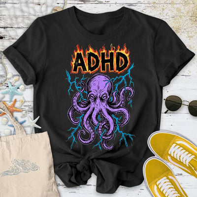 ADHD Octopus T-Shirt - Ocean Graphic Tee - Gift for Ocean Lovers - Unisex