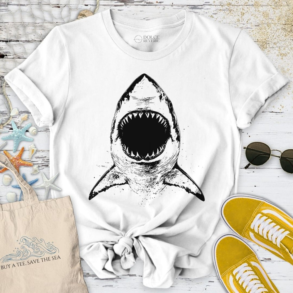 Hungry Shark T-Shirt - Ocean Graphic Tee - Gift for Ocean Lovers - Unisex