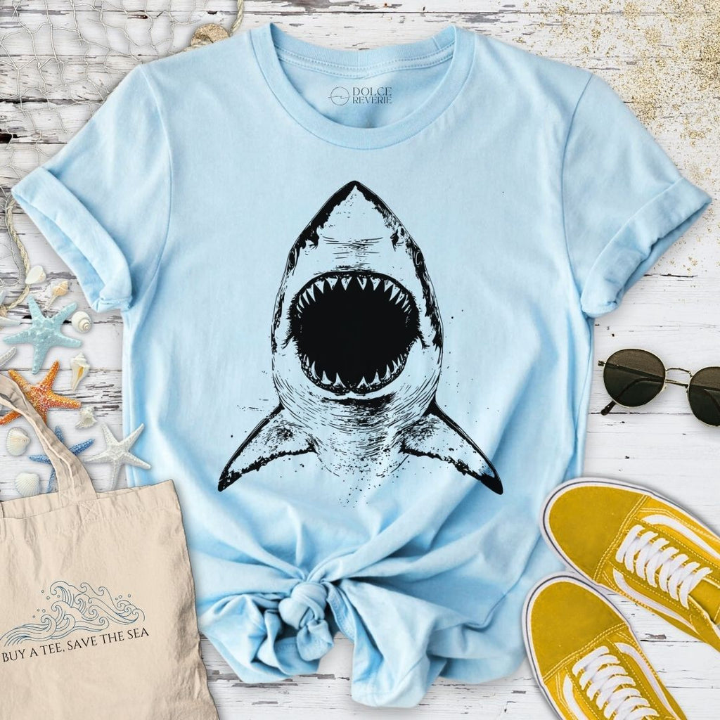 Hungry Shark T-Shirt - Ocean Graphic Tee - Gift for Ocean Lovers - Unisex