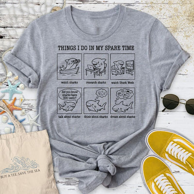Spare Time, Shark T-Shirt - Ocean Graphic Tee - Gift for Ocean Lovers - Unisex
