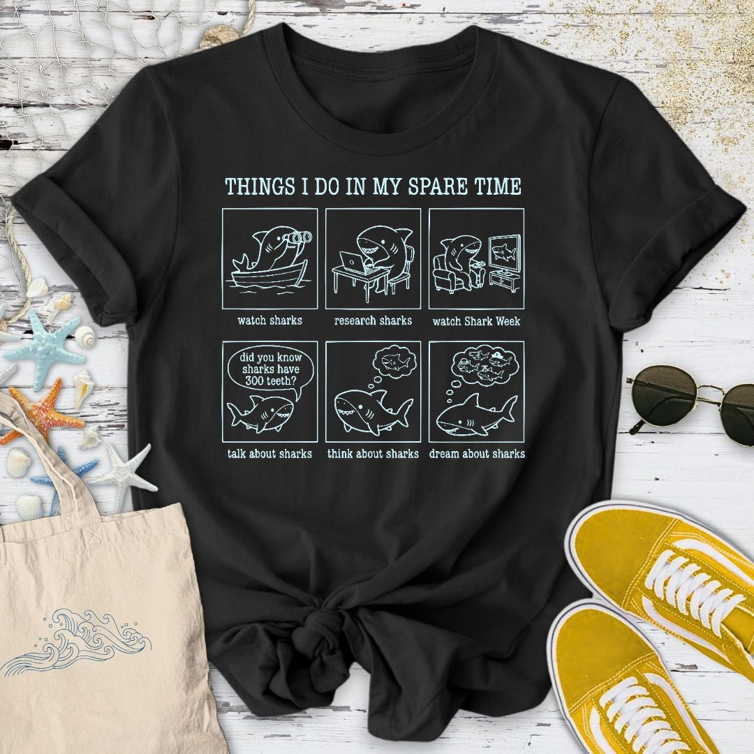 Spare Time, Shark T-Shirt - Ocean Graphic Tee - Gift for Ocean Lovers - Unisex