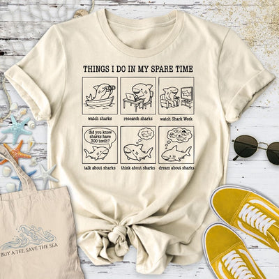 Spare Time, Shark T-Shirt - Ocean Graphic Tee - Gift for Ocean Lovers - Unisex