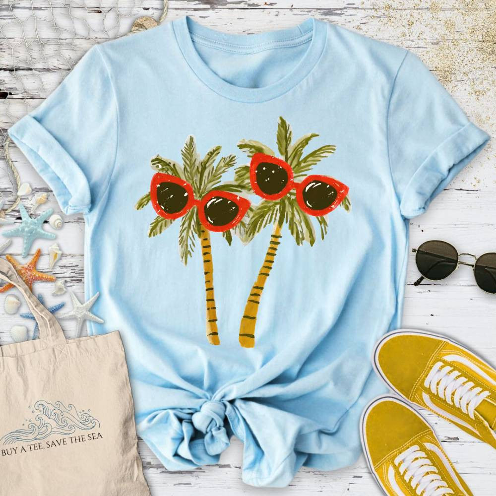 Fashion Palms T-Shirt - Ocean Graphic Tee - Gift for Ocean Lovers - Unisex