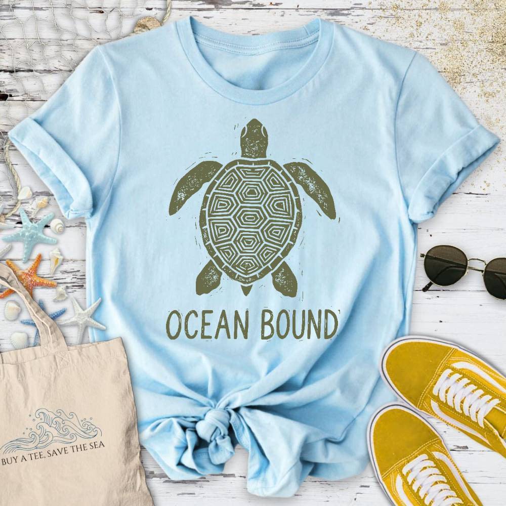 Ocean Bound Turtle T-Shirt - Graphic Tee - Gift for Ocean Lovers - Unisex