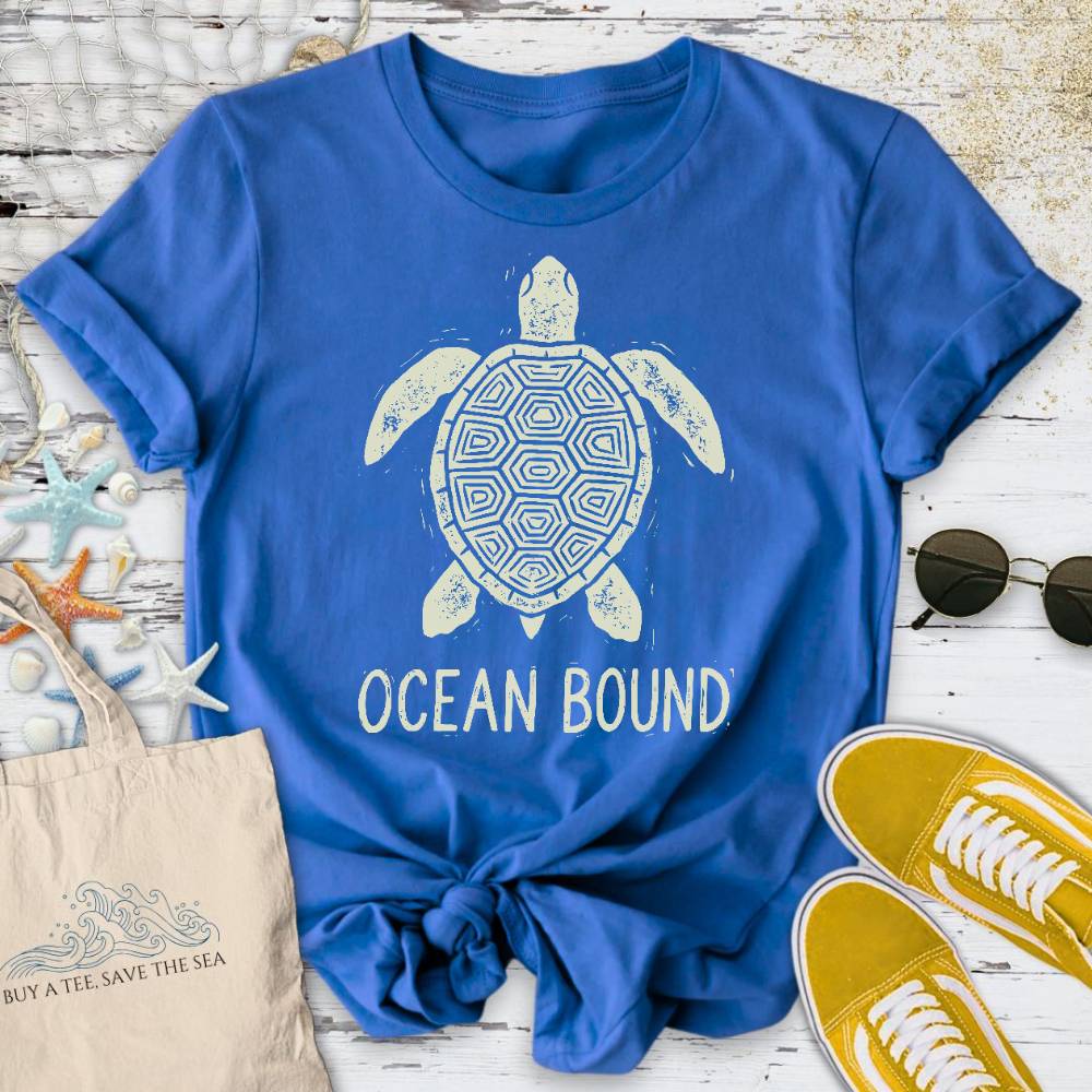 Ocean Bound Turtle T-Shirt - Graphic Tee - Gift for Ocean Lovers - Unisex