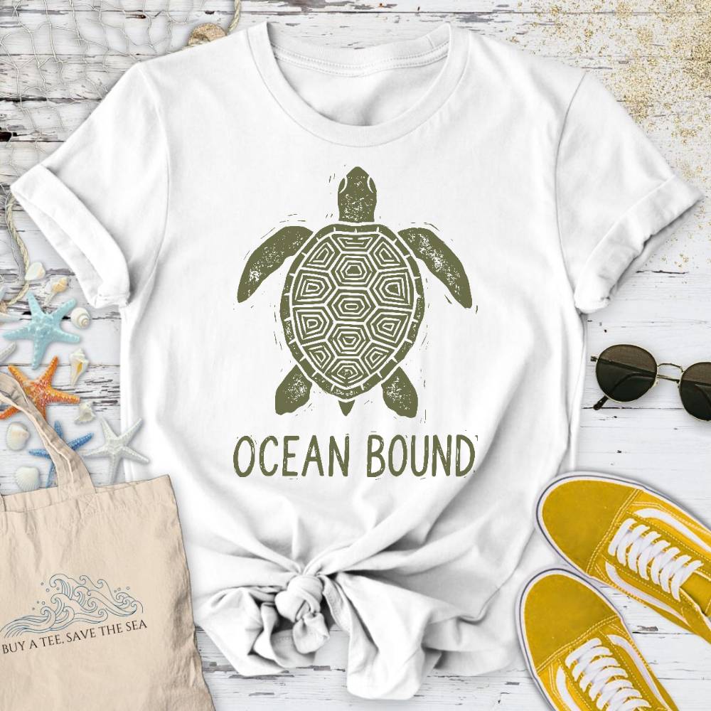 Ocean Bound Turtle T-Shirt - Graphic Tee - Gift for Ocean Lovers - Unisex