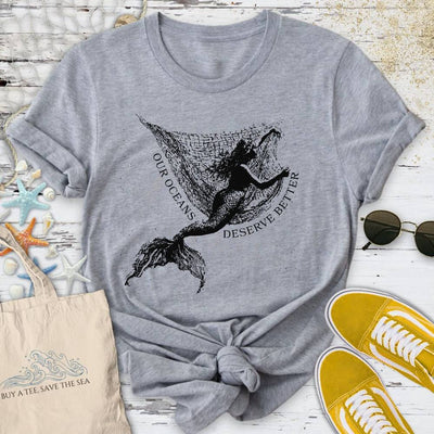 Oceans Deserve Better, Mermaid T-Shirt - Ocean Graphic Tee - Gift for Ocean Lovers - Unisex