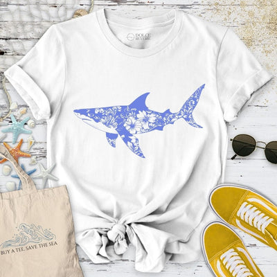 Ink Flower Shark T-Shirt - Ocean Graphic Tee - Gift for Ocean Lovers - Unisex