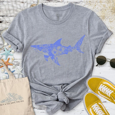 Ink Flower Shark T-Shirt - Ocean Graphic Tee - Gift for Ocean Lovers - Unisex