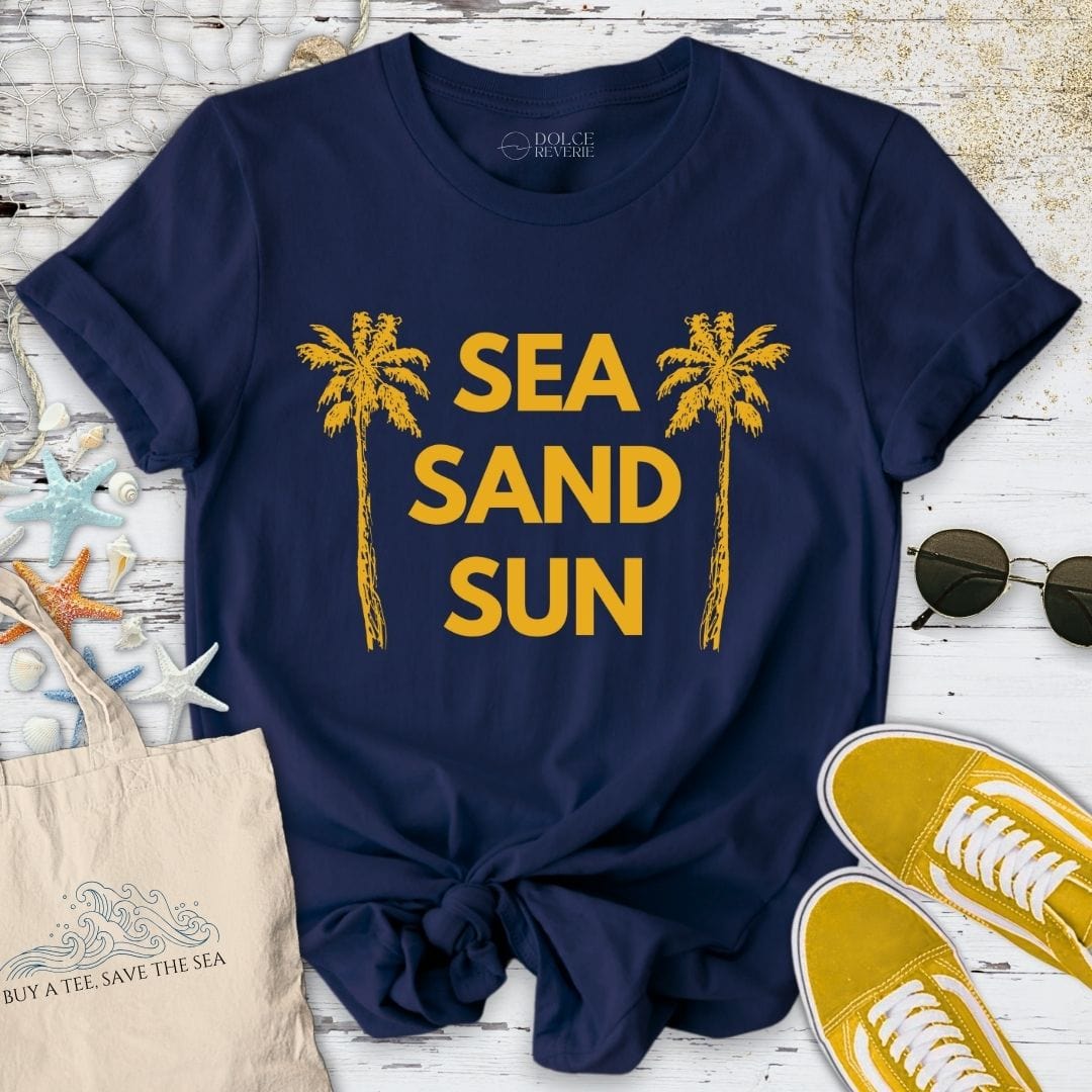 Sea Sand Sun T-Shirt - Ocean Graphic Tee - Gift for Ocean Lovers - Unisex