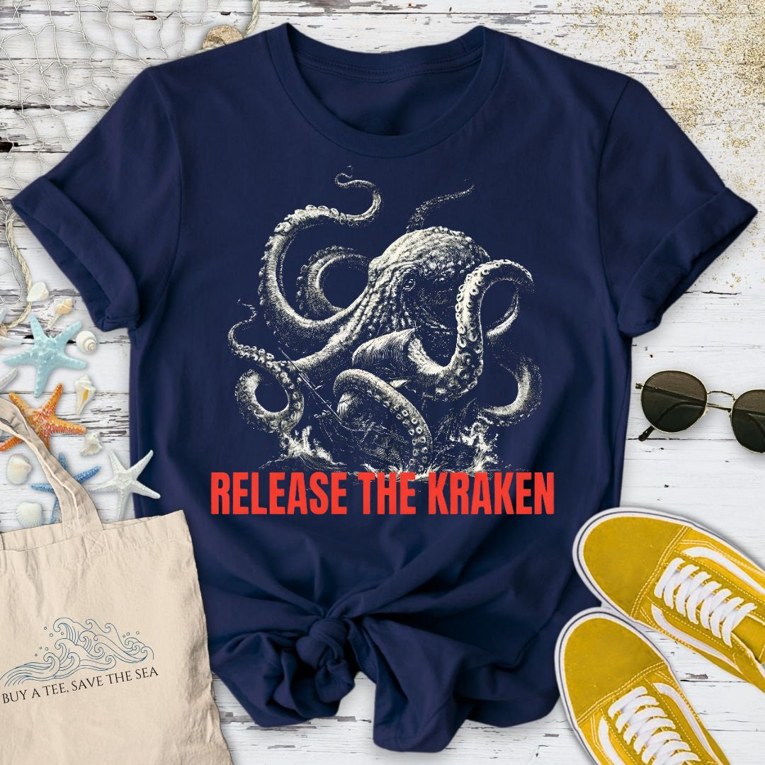 Release The Kraken T-Shirt - Ocean Graphic Tee - Gift for Ocean Lovers - Unisex