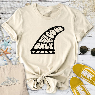 Good Vibes Fin T-Shirt - Ocean Graphic Tee - Gift for Ocean Lovers - Unisex