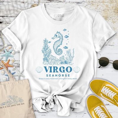 Virgo Seahorse T-Shirt - Ocean Graphic Tee - Gift for Ocean Lovers - Unisex