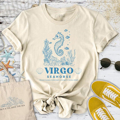 Virgo Seahorse T-Shirt - Ocean Graphic Tee - Gift for Ocean Lovers - Unisex
