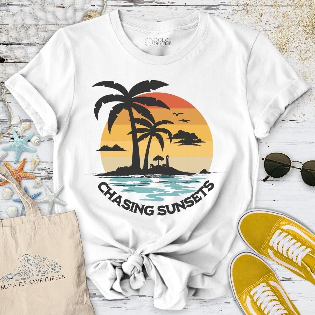 Chasing Sunsets T-Shirt - Ocean Graphic Tee - Gift for Ocean Lovers - Unisex