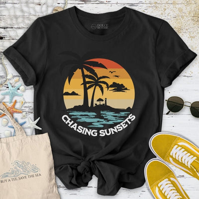 Chasing Sunsets T-Shirt - Ocean Graphic Tee - Gift for Ocean Lovers - Unisex