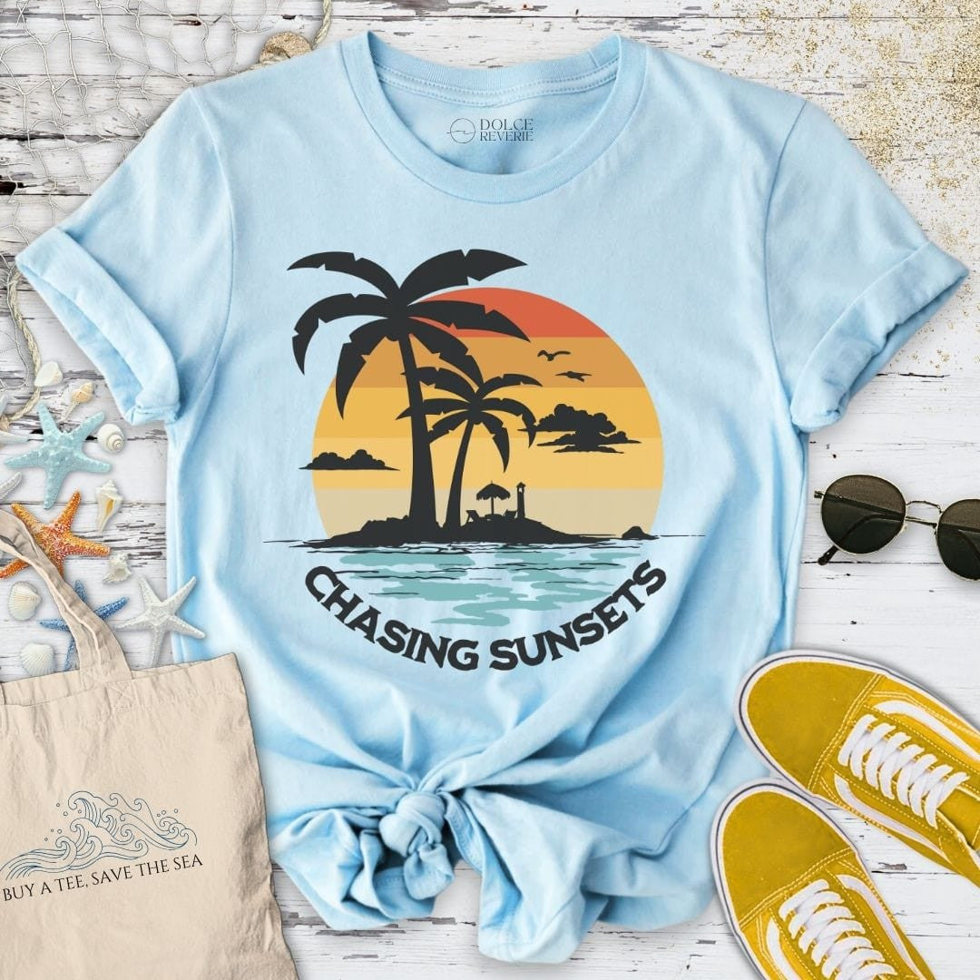 Chasing Sunsets T-Shirt - Ocean Graphic Tee - Gift for Ocean Lovers - Unisex