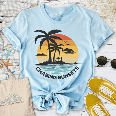 Chasing Sunsets T-Shirt - Ocean Graphic Tee - Gift for Ocean Lovers - Unisex