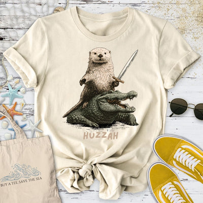 Huzzah, Otter T-Shirt - Ocean Graphic Tee - Gift for Ocean Lovers - Unisex