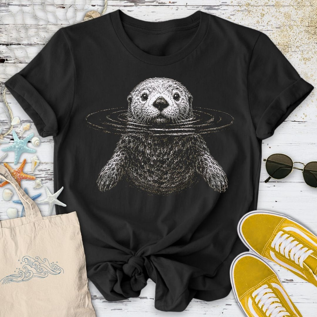 Curious Otter T-Shirt - Ocean Graphic Tee - Gift for Ocean Lovers - Unisex