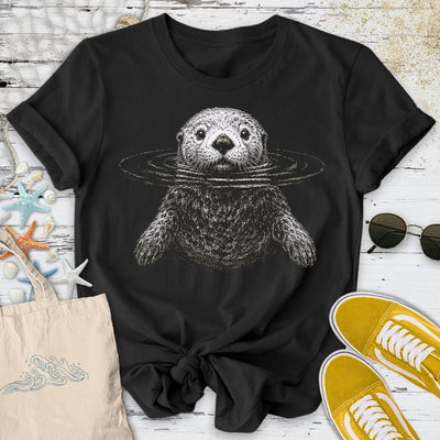 Curious Otter T-Shirt - Ocean Graphic Tee - Gift for Ocean Lovers - Unisex