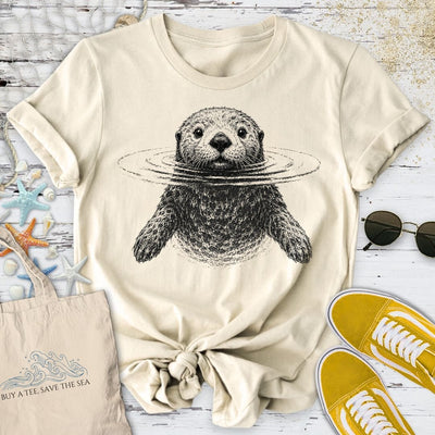 Curious Otter T-Shirt - Ocean Graphic Tee - Gift for Ocean Lovers - Unisex