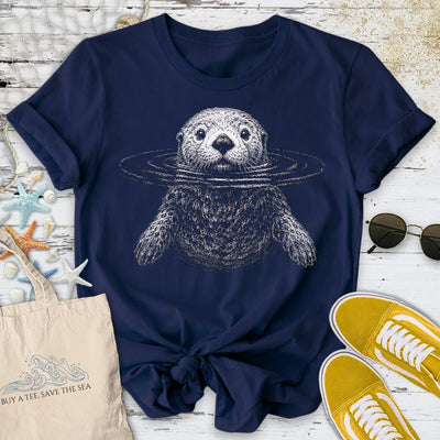 Curious Otter T-Shirt - Ocean Graphic Tee - Gift for Ocean Lovers - Unisex