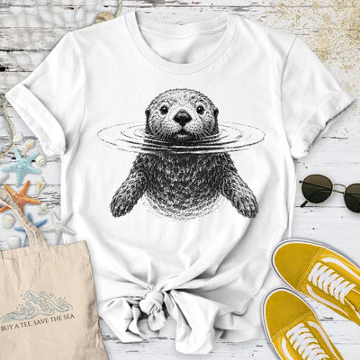Curious Otter T-Shirt - Ocean Graphic Tee - Gift for Ocean Lovers - Unisex
