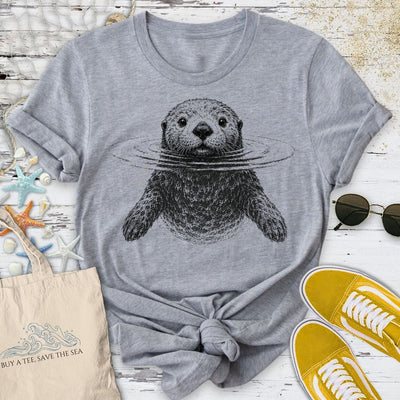 Curious Otter T-Shirt - Ocean Graphic Tee - Gift for Ocean Lovers - Unisex