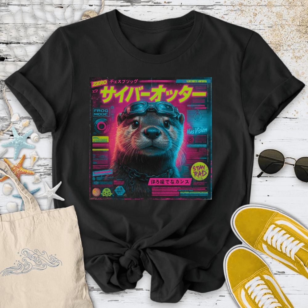 Cyber Otter T-Shirt - Ocean Graphic Tee - Gift for Ocean Lovers - Unisex