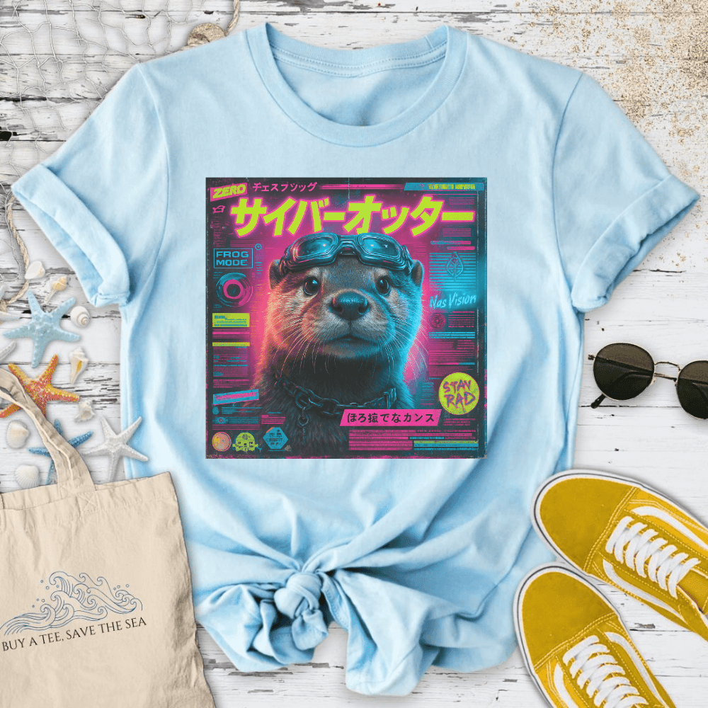 Cyber Otter T-Shirt - Ocean Graphic Tee - Gift for Ocean Lovers - Unisex