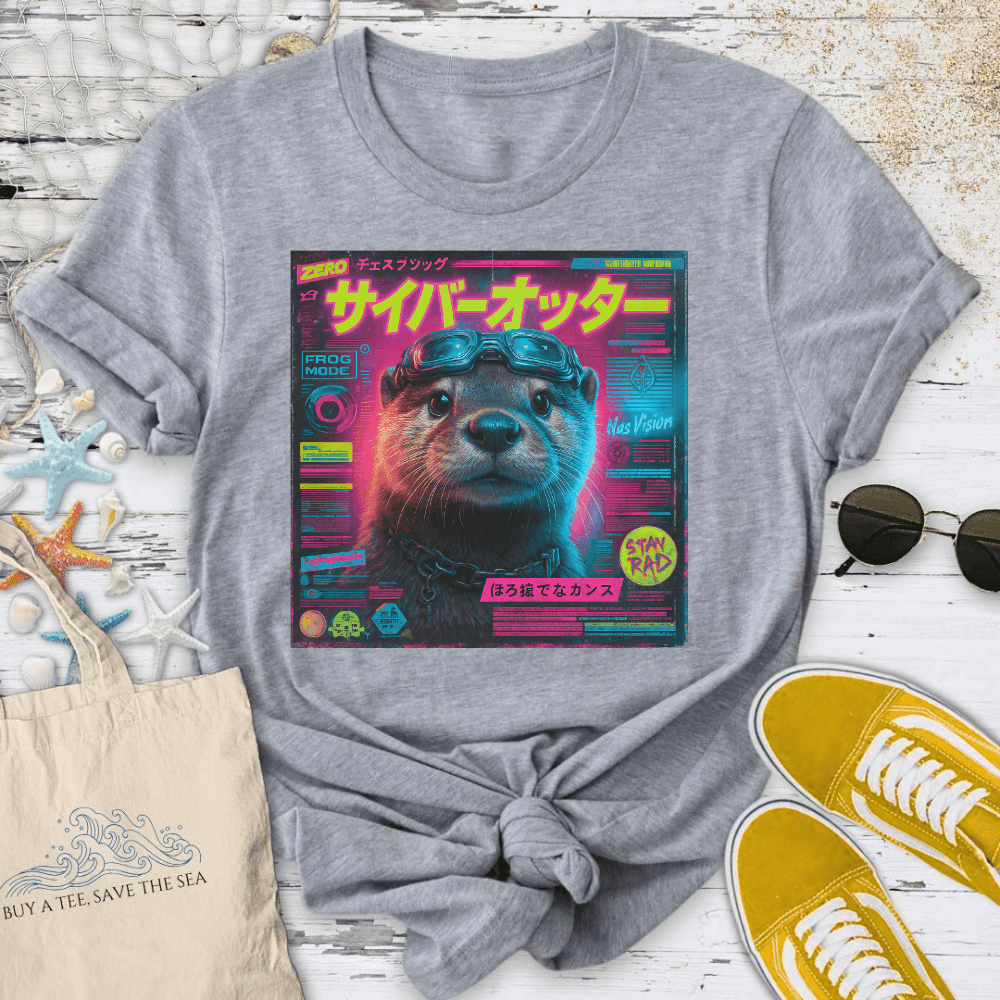 Cyber Otter T-Shirt - Ocean Graphic Tee - Gift for Ocean Lovers - Unisex