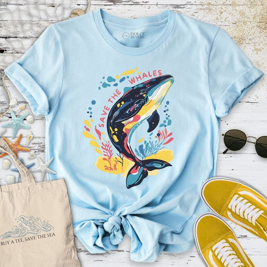 Save The Whales T-Shirt - Ocean Graphic Tee - Gift for Ocean Lovers - Unisex