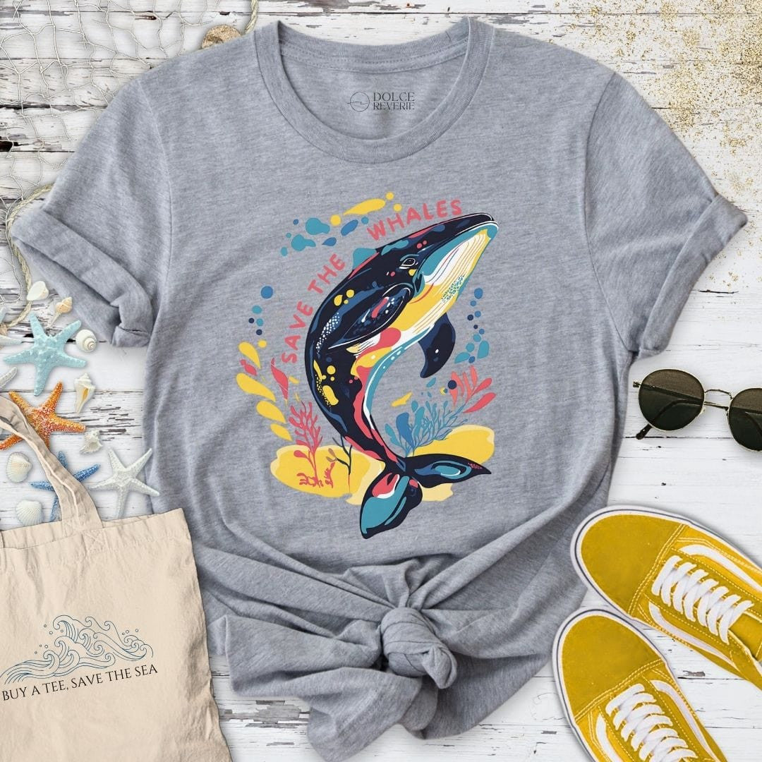 Save The Whales T-Shirt - Ocean Graphic Tee - Gift for Ocean Lovers - Unisex