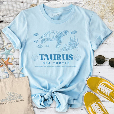 Taurus Turtle T-Shirt - Ocean Graphic Tee - Gift for Ocean Lovers - Unisex