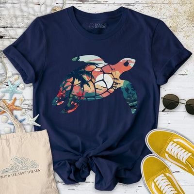 Tropical Turtle T-Shirt - Ocean Graphic Tee - Gift for Ocean Lovers - Unisex