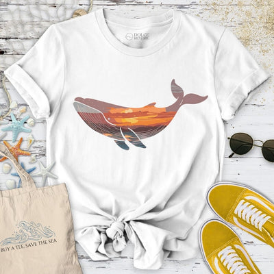 Sunset Whale T-Shirt - Ocean Graphic Tee - Gift for Ocean Lovers - Unisex