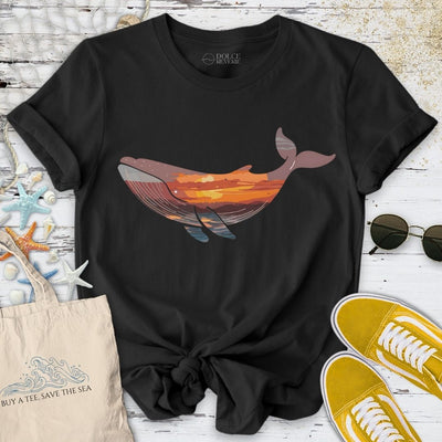 Sunset Whale T-Shirt - Ocean Graphic Tee - Gift for Ocean Lovers - Unisex