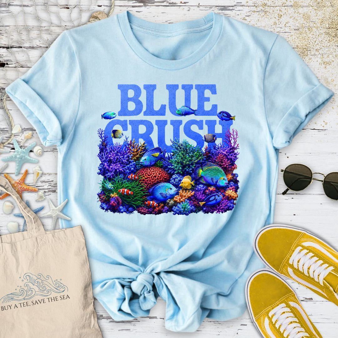 Blue Crush T-Shirt - Ocean Graphic Tee - Gift for Ocean Lovers - Unisex