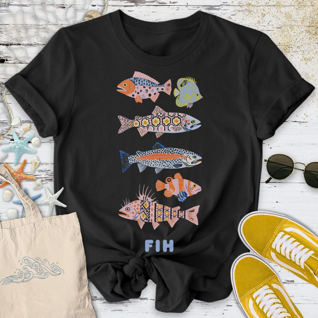 Fih T-Shirt - Ocean Graphic Tee - Gift for Ocean Lovers - Unisex