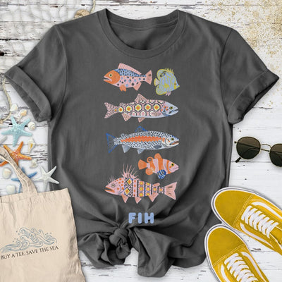 Fih T-Shirt - Ocean Graphic Tee - Gift for Ocean Lovers - Unisex