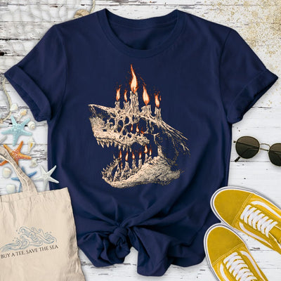 Burning Shark T-Shirt - Ocean Graphic Tee - Gift for Ocean Lovers - Unisex