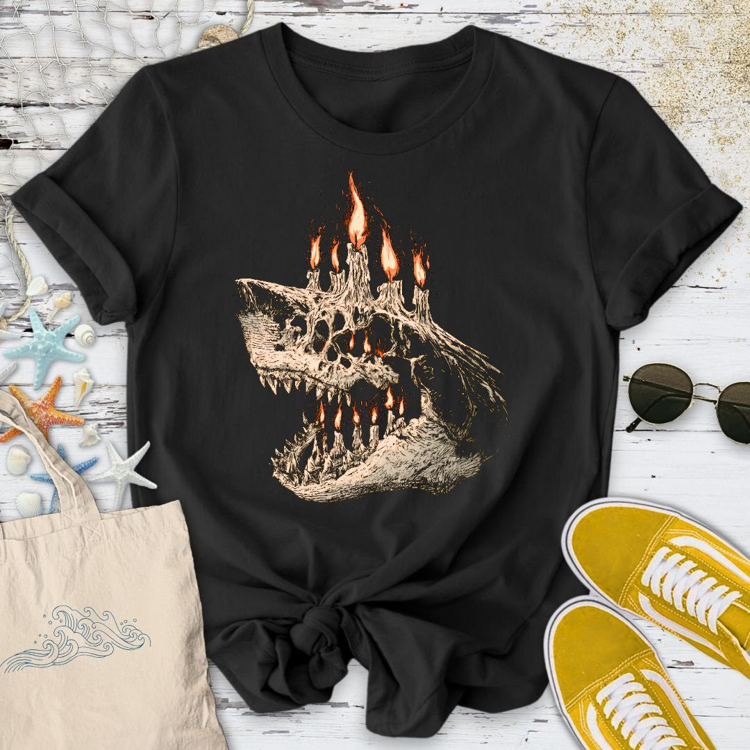 Burning Shark T-Shirt - Ocean Graphic Tee - Gift for Ocean Lovers - Unisex